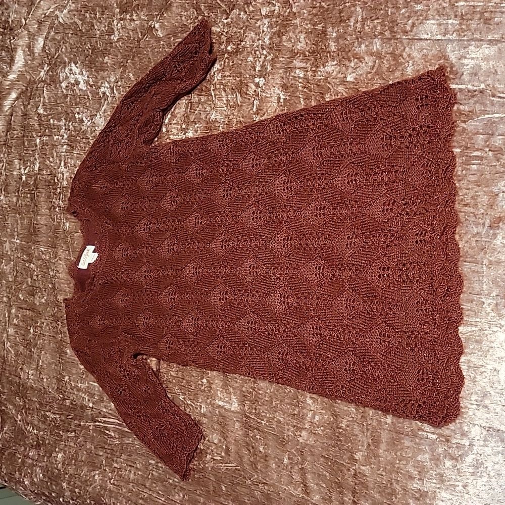 Girls burgundy sweater dress